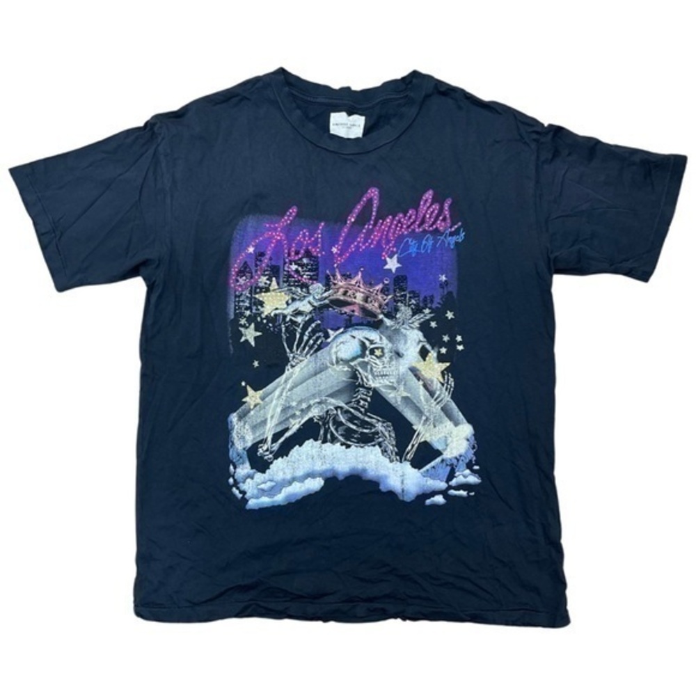 Vintage Souls • LA Embellished Skyline Skeleton Crown Tee Rare S